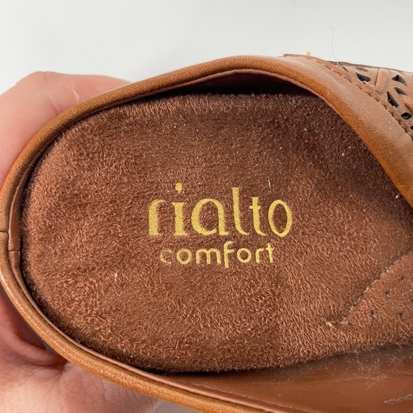 Rialto Comfort brown mule slide shoes w/ eyelet pattern | Sz. 9.5 - Picture 5 of 7